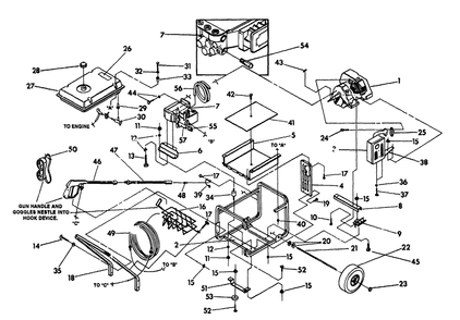Pressure Washer And Cradle No. 90753 Diagram and Parts List for 9617-1  Briggs and Stratton Pressure Washer